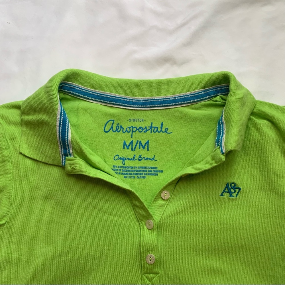 NWOT Aeropostale Neon Stretch Polo - Picture 1 of 3